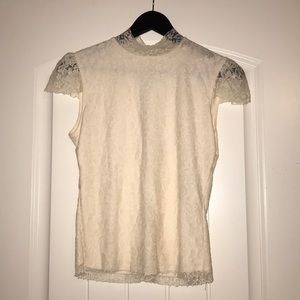NWT Laundry by Shelli Segal Lace Warm White top